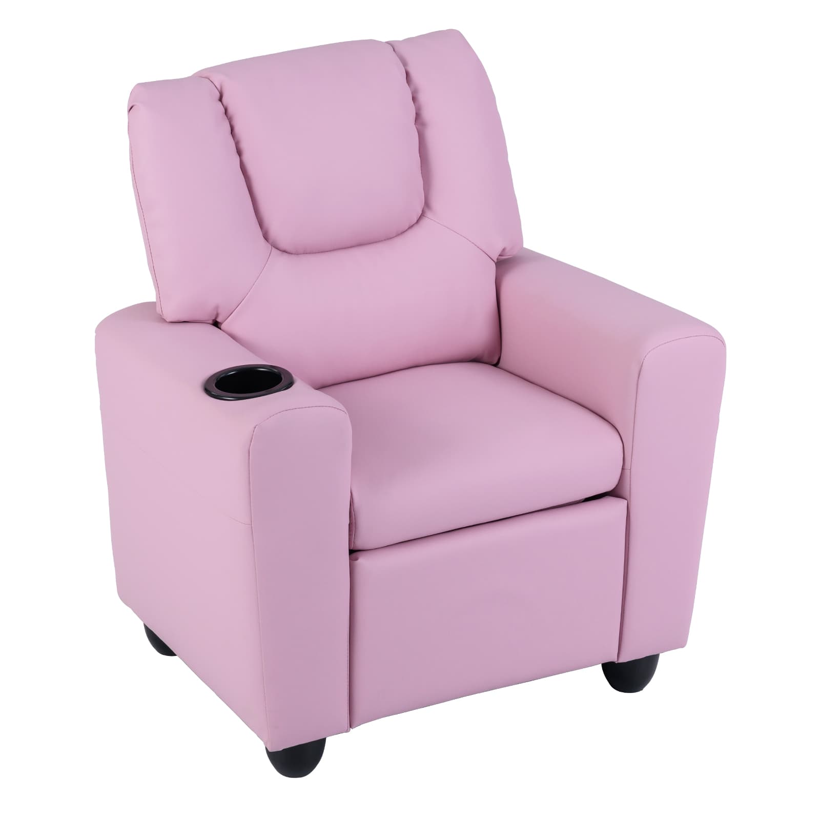 Sofás para Crianças, Sofás com Porta-Copos e Apoio de Pés Ajustável para Sala de Estar e Sala de Jogos, Cadeira de Sofá para Meninas com Idade Superior a 3 Anos, Rosa