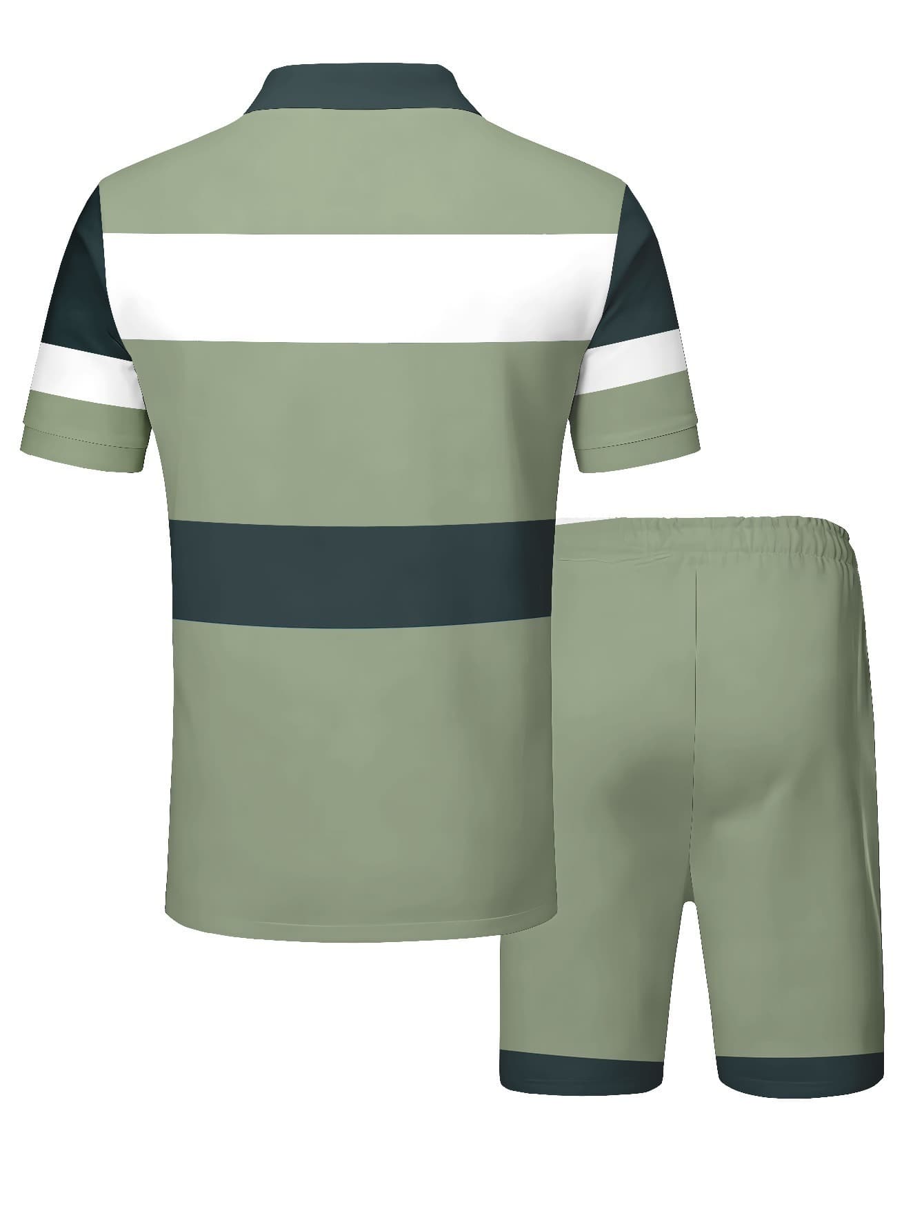 Conjunto de 2 peças de verão masculino com camisa polo casual da moda + shorts, roupa esportiva de verão, guia de presentes para o Dia dos Pais 3